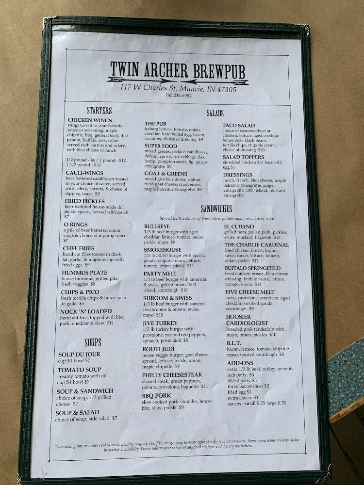 Twin Archer Brewpub Menu image 3